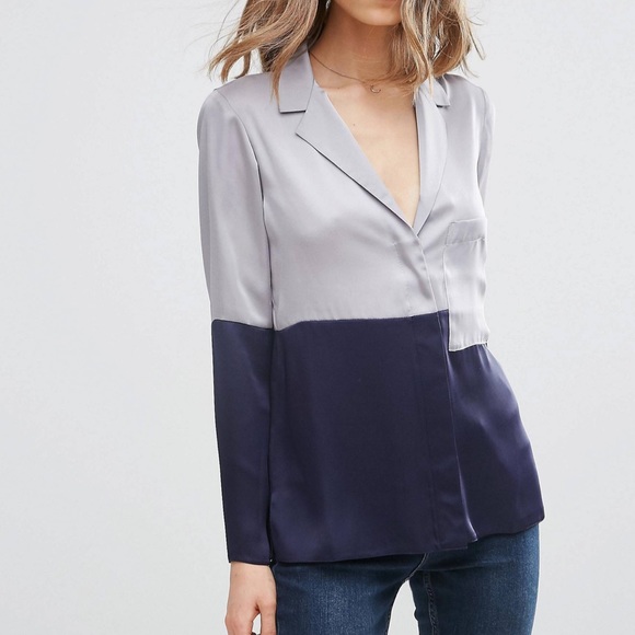 Asos color block blouse sz 12 - Picture 6 of 8